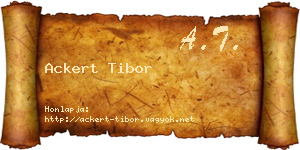 Ackert Tibor névjegykártya